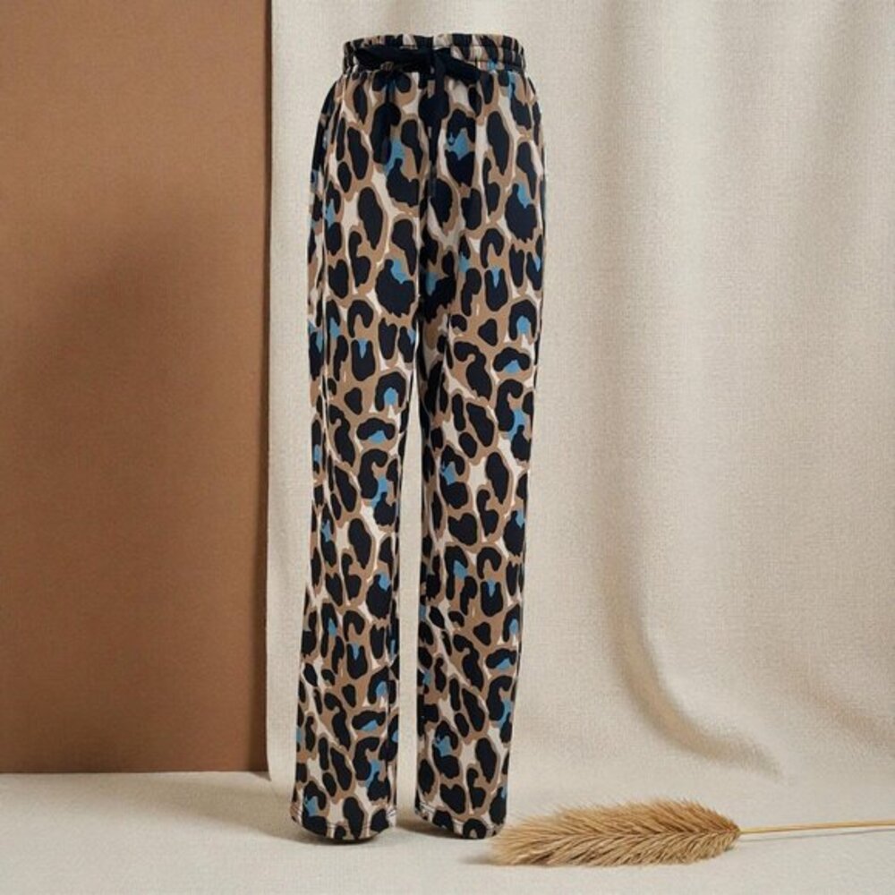 Y2K Leopard Print Lounge Pants Elastic Waist Insight‎ Medium Streetwear Baddie